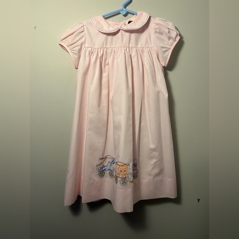 NWOT The Proper Peony 4t pink hand-embroidered circus train dress